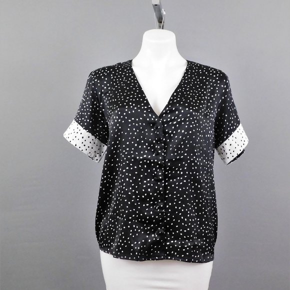 ASOS Women Shirt Black White 4 - Picture 1 of 6